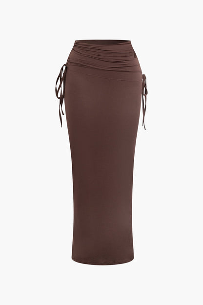 Asymmetrisches Set Damen One Shoulder Top Maxi Rock