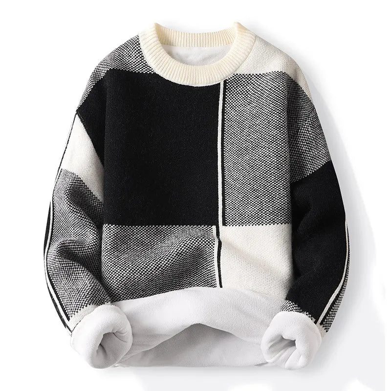 Herren Pullover Frühlingslook Colorblock Rundhals - BerlinGlamour