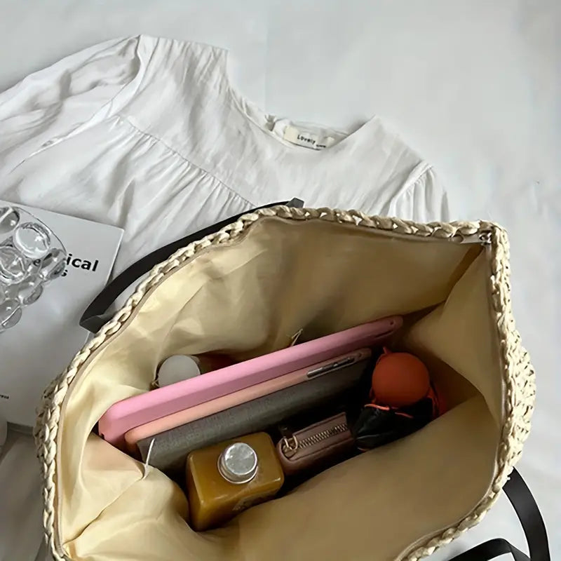 Große Gewebte Strandtasche Boho Stil