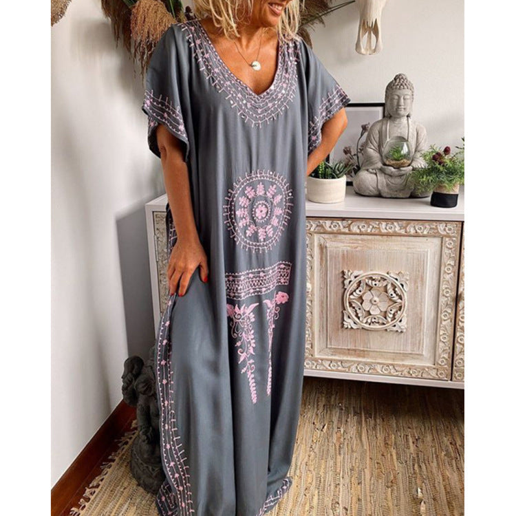 BerlinGlamour Boho Maxidress mit V-Ausschnitt