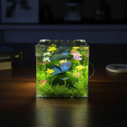 LED Nachtlicht Würfel Dekoration Schmetterling Garten