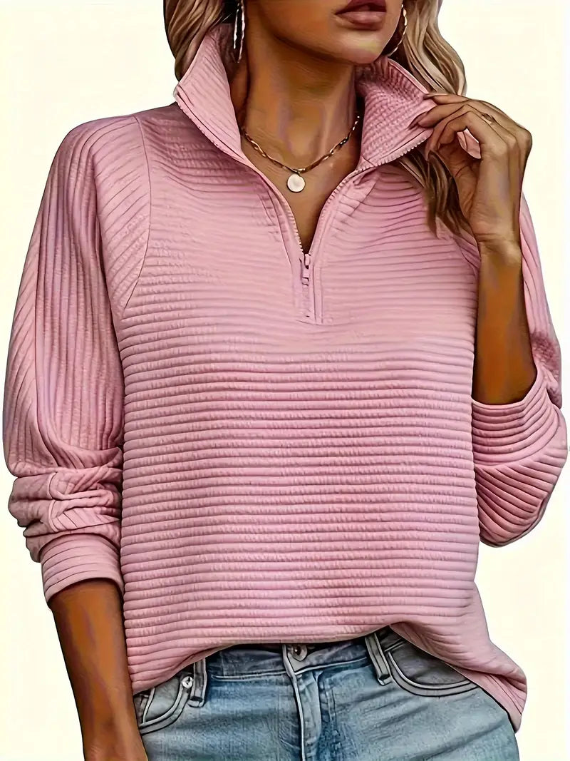 Warmer Reißverschluss Pullover Damen Soft