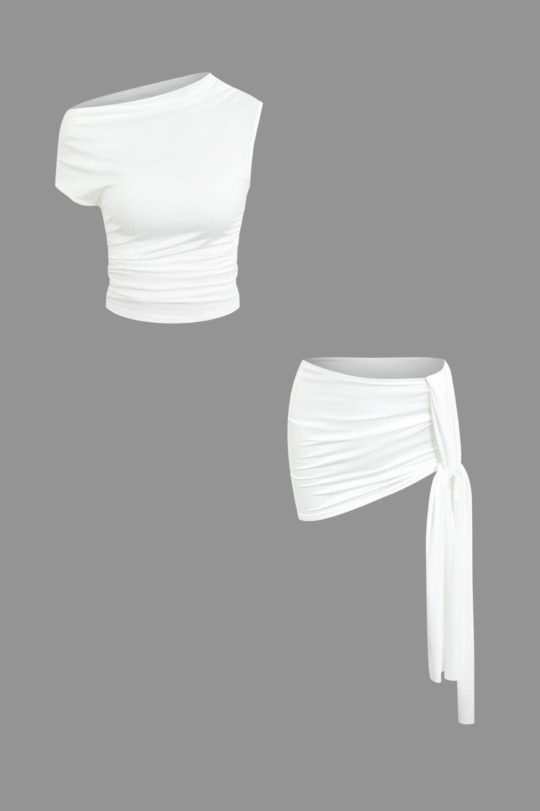 Elegantes One-Shoulder-Top mit Minirock Damen
