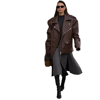 Lederjacke Damen Kurz Modern Glamour Style