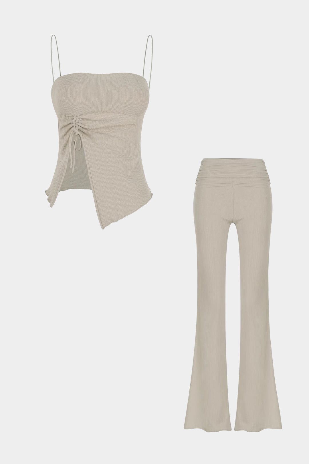 Elegantes Damen-Zweiteiler-Set Wickel-Top Flare-Hose - BerlinGlamour