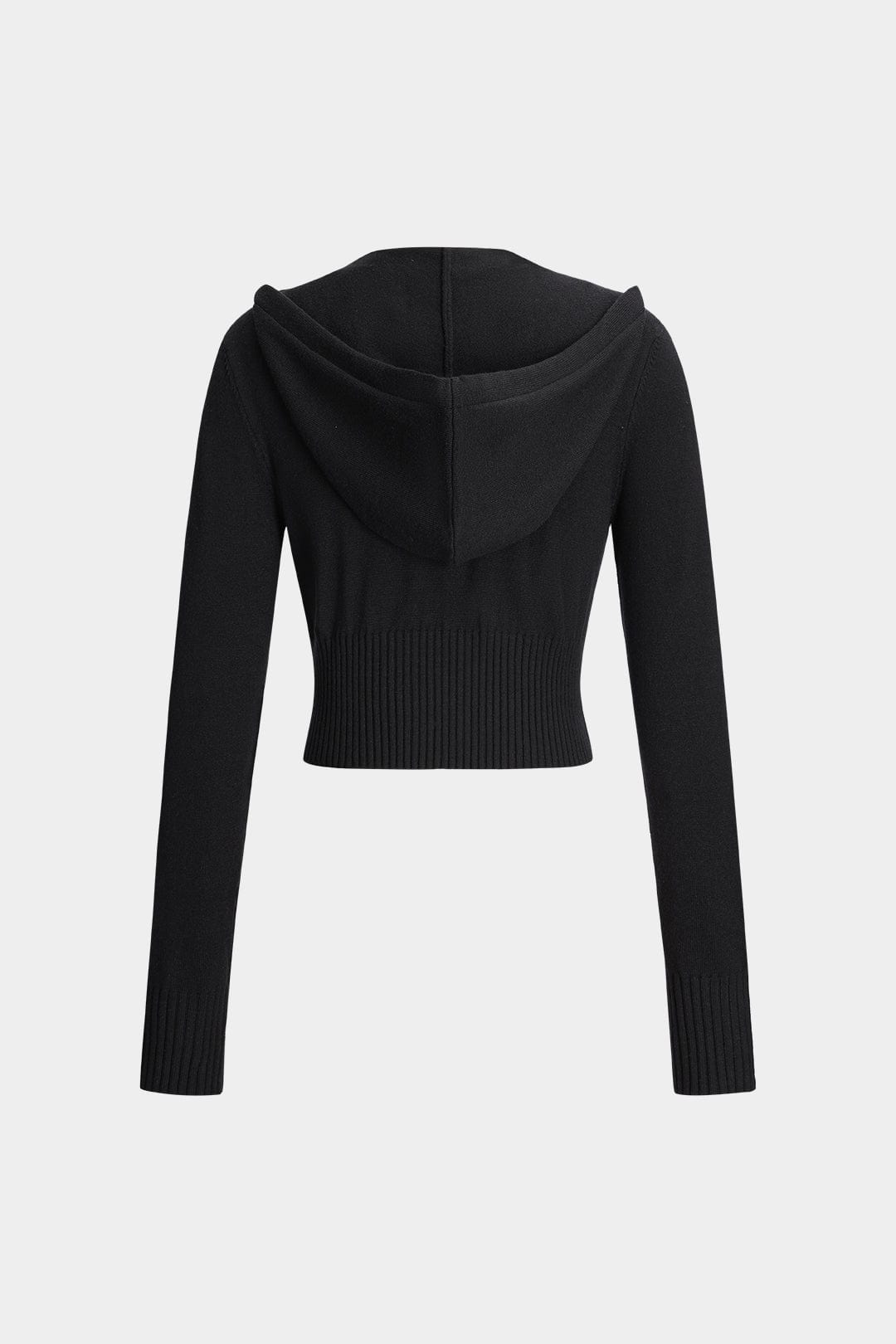 Strick-Zweiteiler mit Kapuzenjacke und Schlaghose Damen