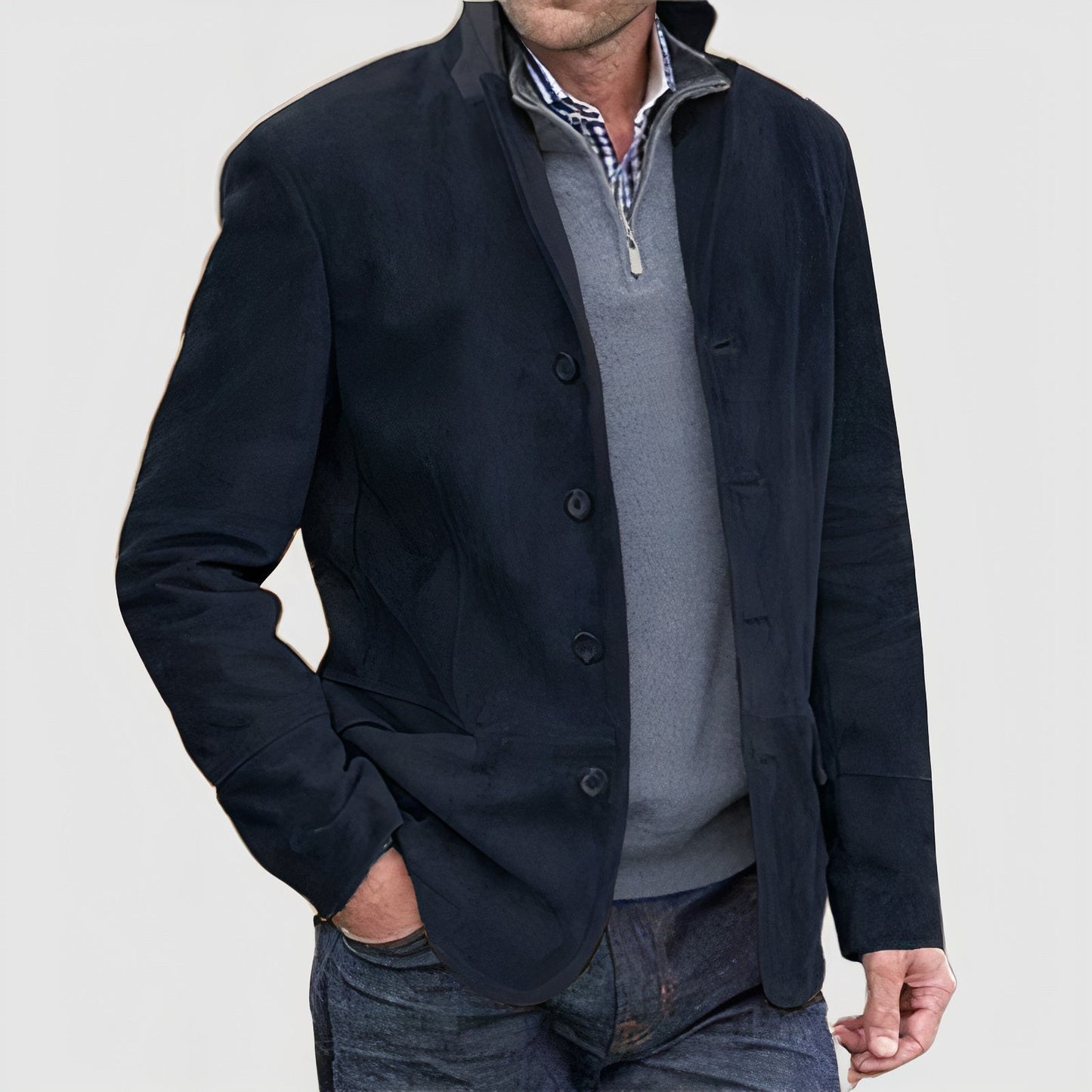 Herren Lederjacke Vintage Stil Elegant