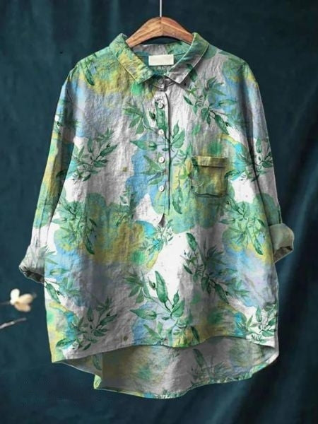 Elegante Blumenbluse Damen Sommer Top