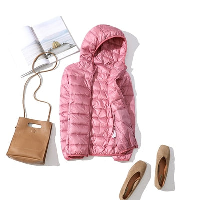 Damen Winterjacke Kurz Glänzend Modisch Schwarz