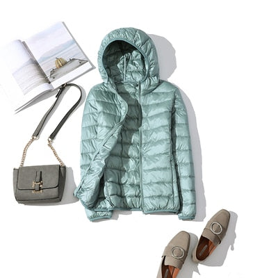 Damen Winterjacke Kurz Glänzend Modisch Schwarz