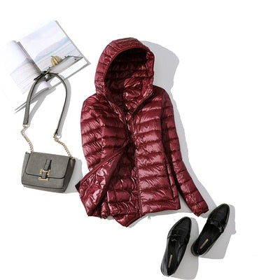 Damen Winterjacke Kurz Glänzend Modisch Schwarz