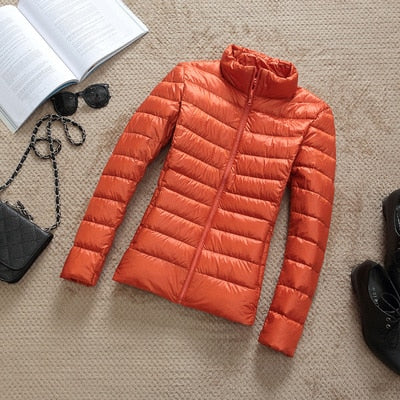 Damen Winterjacke Kurz Glänzend Modisch Schwarz