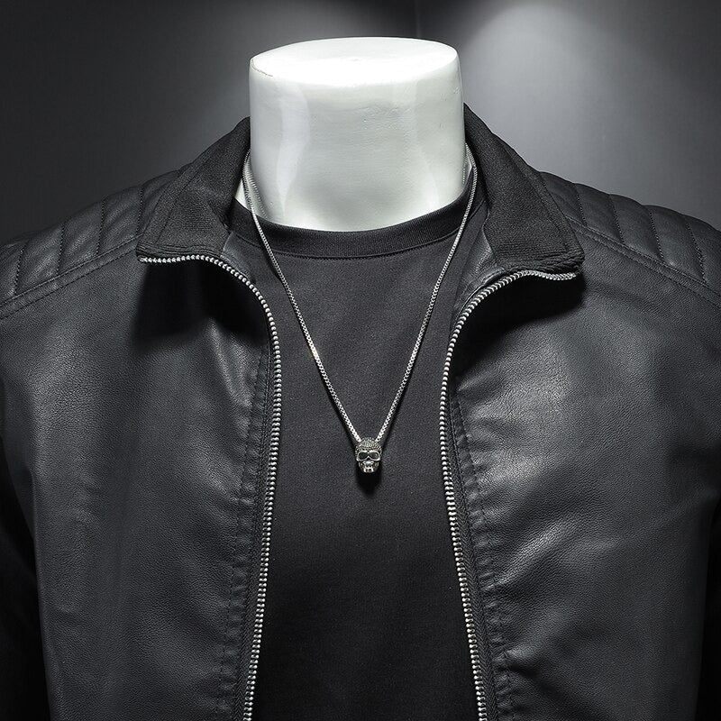 Lederjacke Herren Premium Lederschutzjacke Schwarz