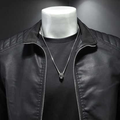 Lederjacke Herren Premium Lederschutzjacke Schwarz