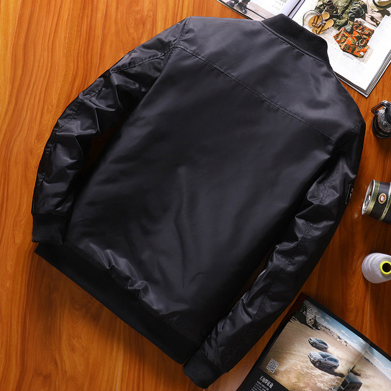 Herren Bomberjacke Modern mit reflektierenden Details Schwarz