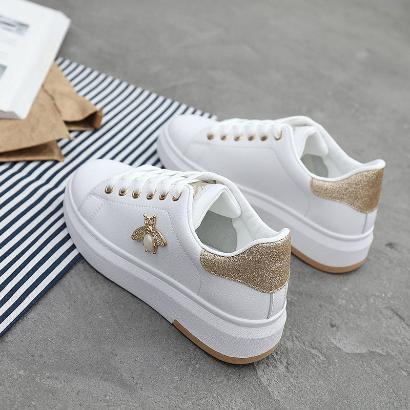 Damen Sneaker Glitzer Schuhe Bienen Anhänger Trendy
