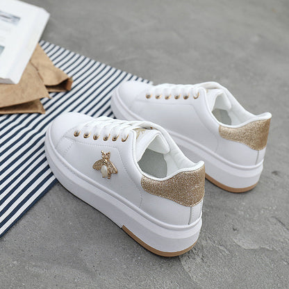 Damen Sneaker Glitter Bienen Muster Trendy Schuhe