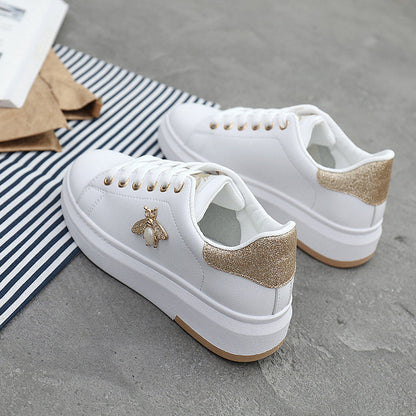 Damen Sneaker Glitzer Schuhe Bienen Anhänger Trendy