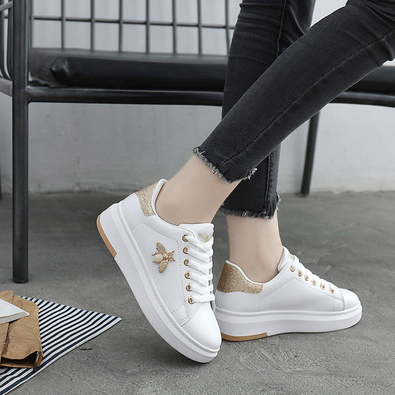 Damen Sneaker Glitzer Schuhe Bienen Anhänger Trendy