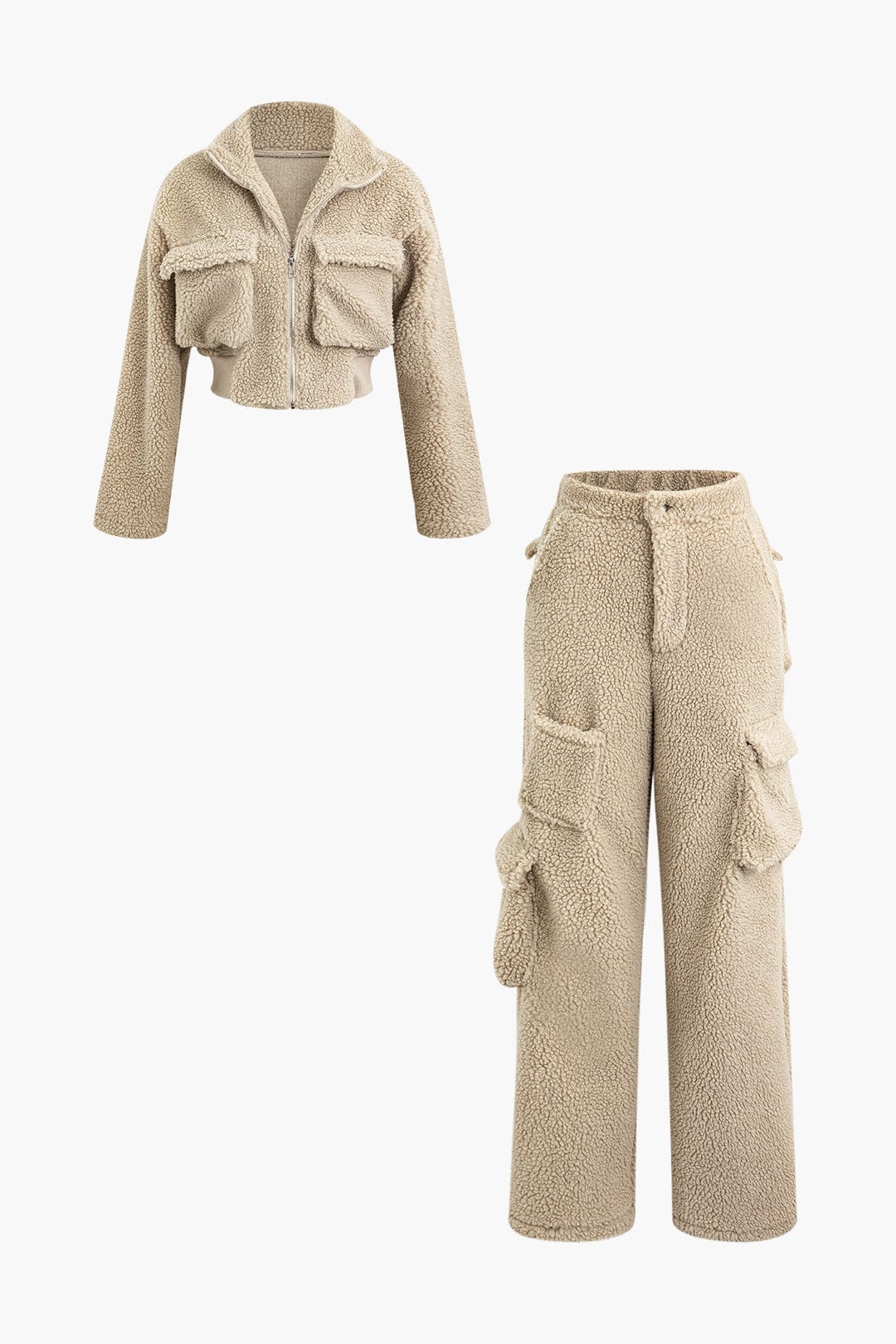 Misha Teddy-Set Cargohose Cropped-Jacke - BerlinGlamour