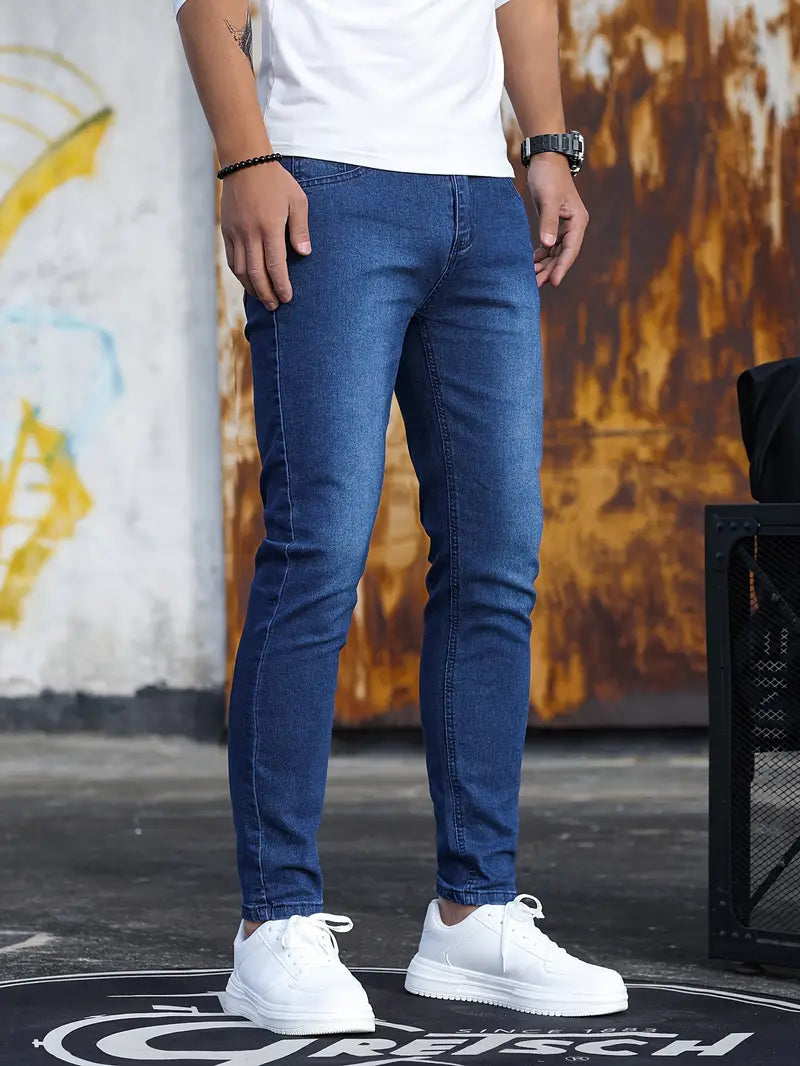 Herren Skinny Jeans Stretch Denim Slim Fit