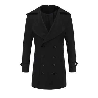 Herren Mantel Slim Fit Übergangsjacke Modern mit Doppelknopfleiste