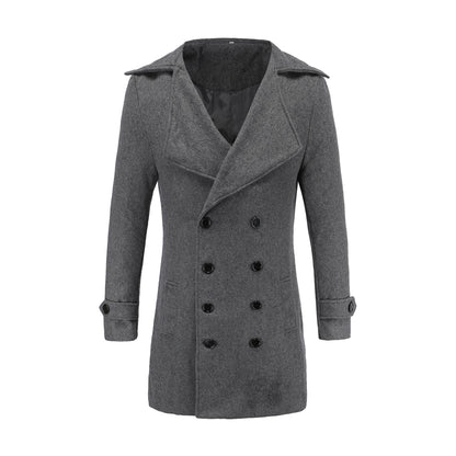 Herren Mantel Slim Fit Übergangsjacke Modern mit Doppelknopfleiste - BerlinGlamour