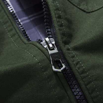 Herren Utility-Jacke Lässig Vieltaschen Kragen