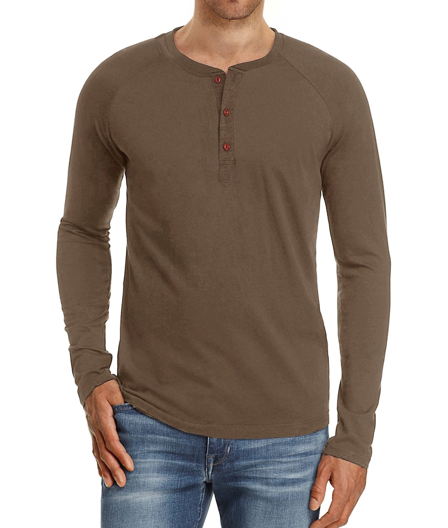 Herren Langarmshirt Knopfleiste Modern Berlin Stil