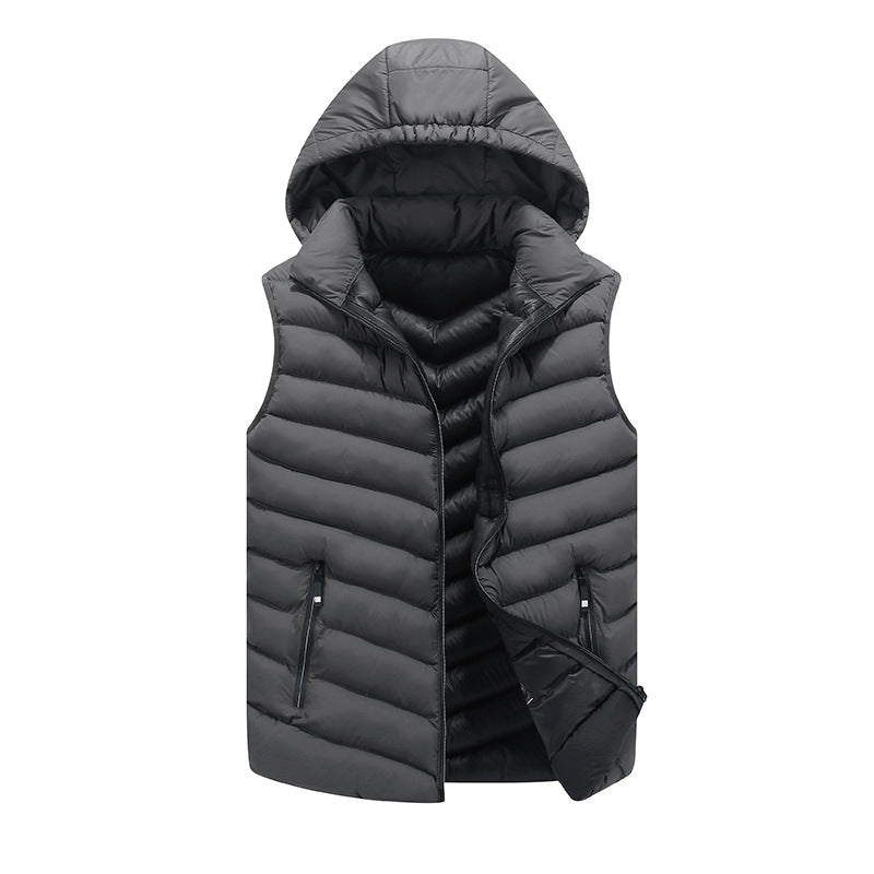Herren Steppweste Kapuze Warm Winter