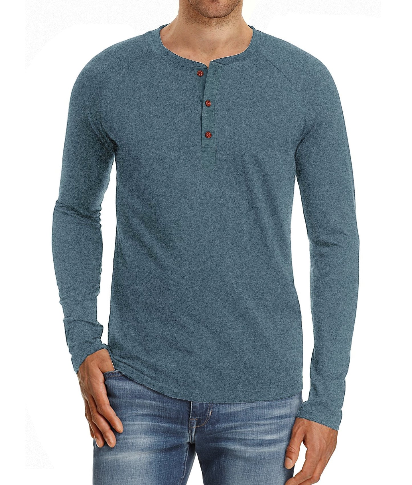 Herren Langarmshirt Knopfleiste Modern Berlin Stil