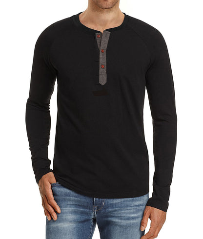 Herren Langarmshirt Knopfleiste Modern Berlin Stil - BerlinGlamour