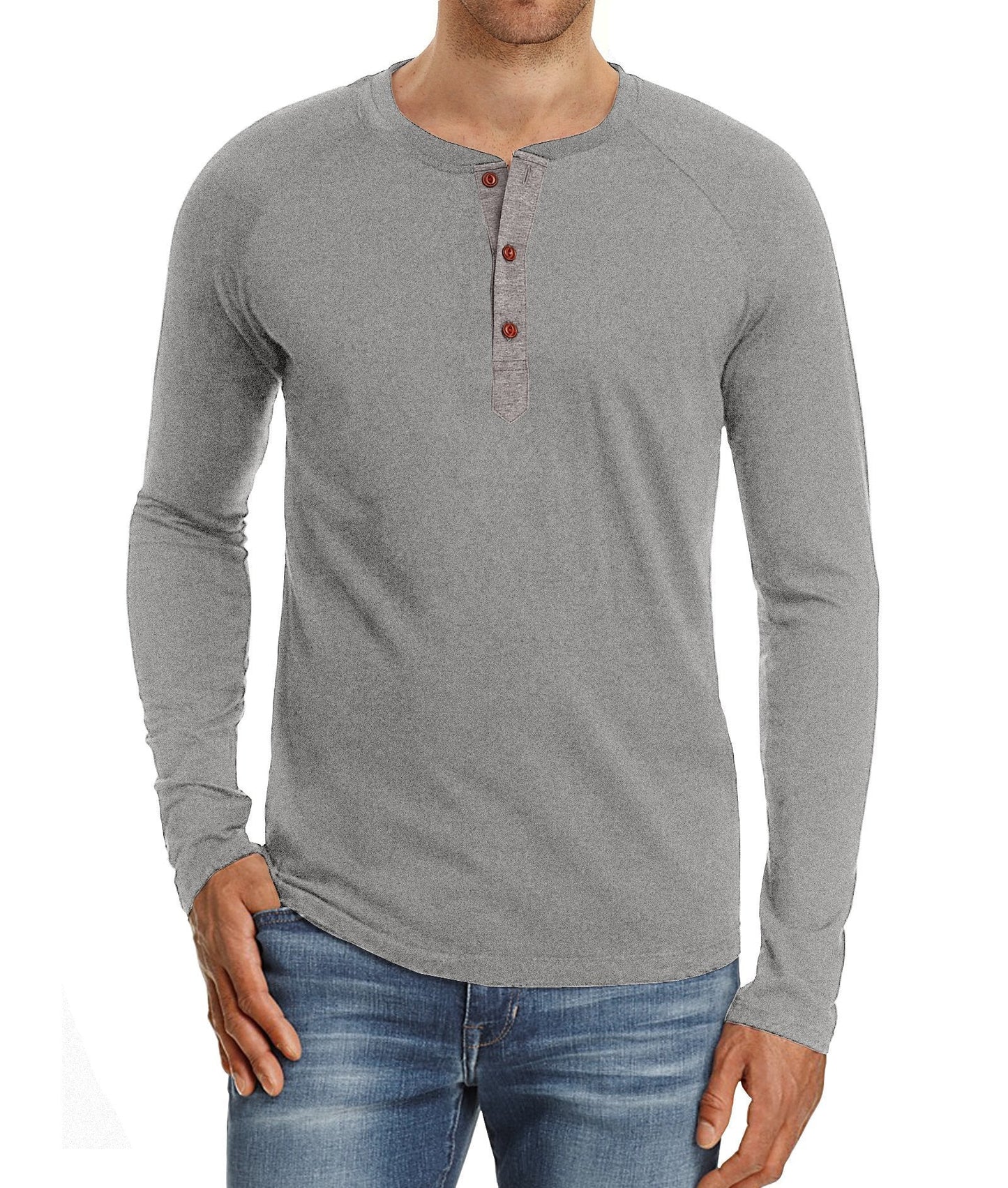 Herren Langarmshirt Knopfleiste Modern Berlin Stil