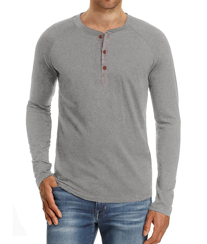 Herren Langarmshirt Knopfleiste Modern Berlin Stil