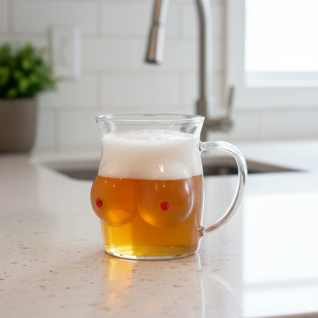 Lustige Tasse Doppelwandig Glas Form Chesty Design - BerlinGlamour