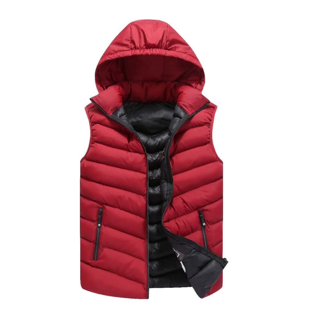 Herren Steppweste Kapuze Warm Winter