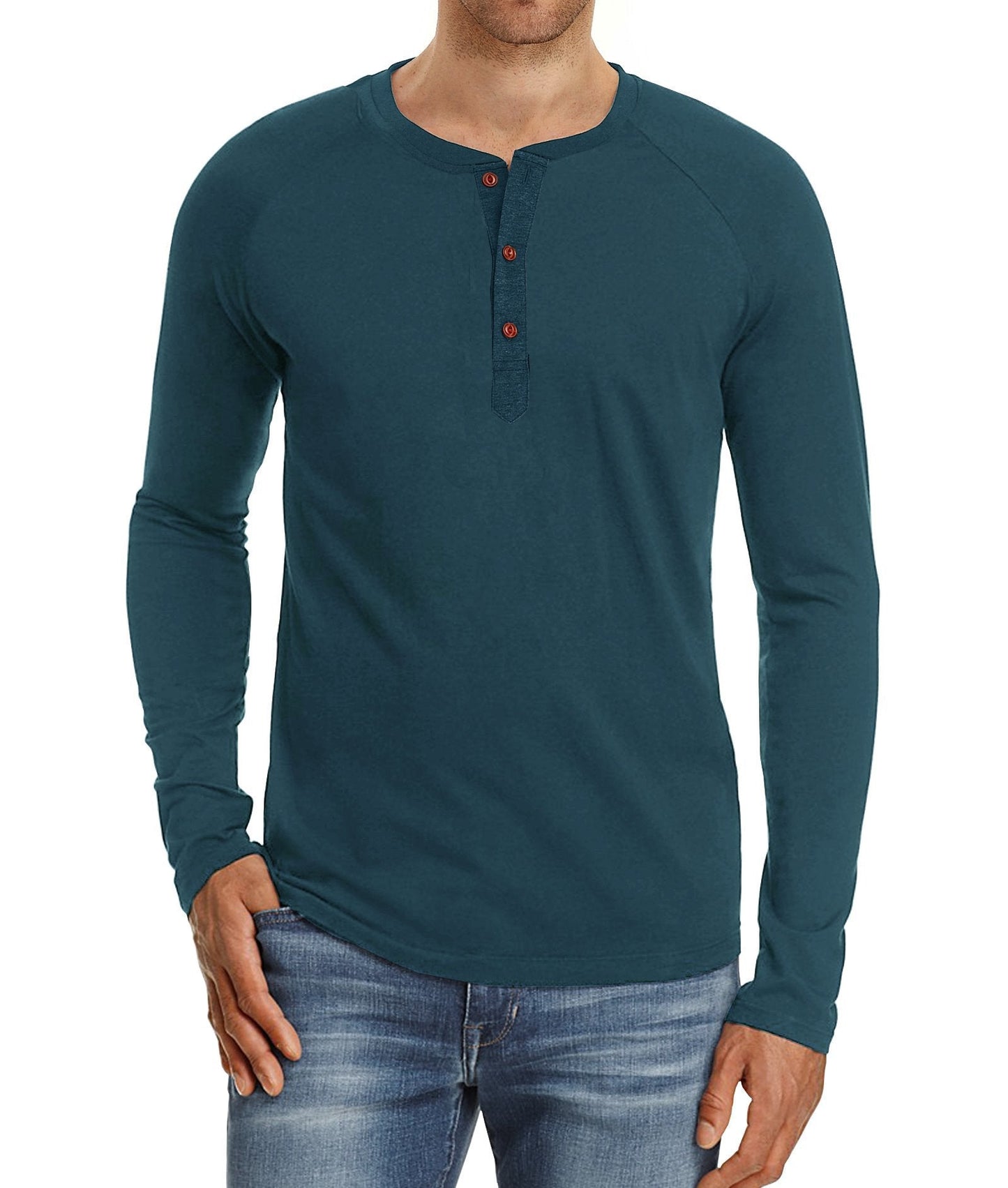 Herren Langarmshirt Knopfleiste Modern Berlin Stil