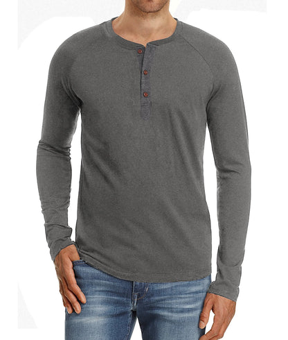 Herren Langarmshirt Knopfleiste Modern Berlin Stil