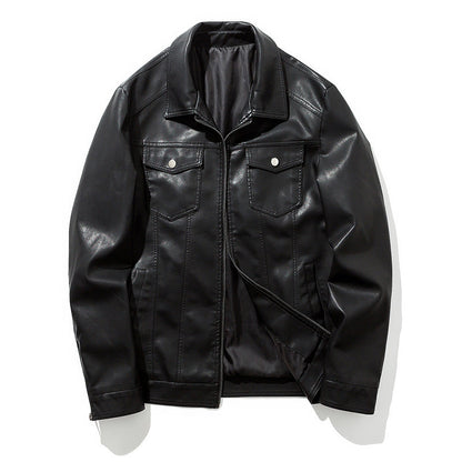 Lederjacke Herren Kunstleder schwarz Modern - BerlinGlamour
