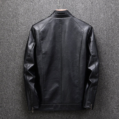 Herren Lederjacke Modern Schwarz Stylisch