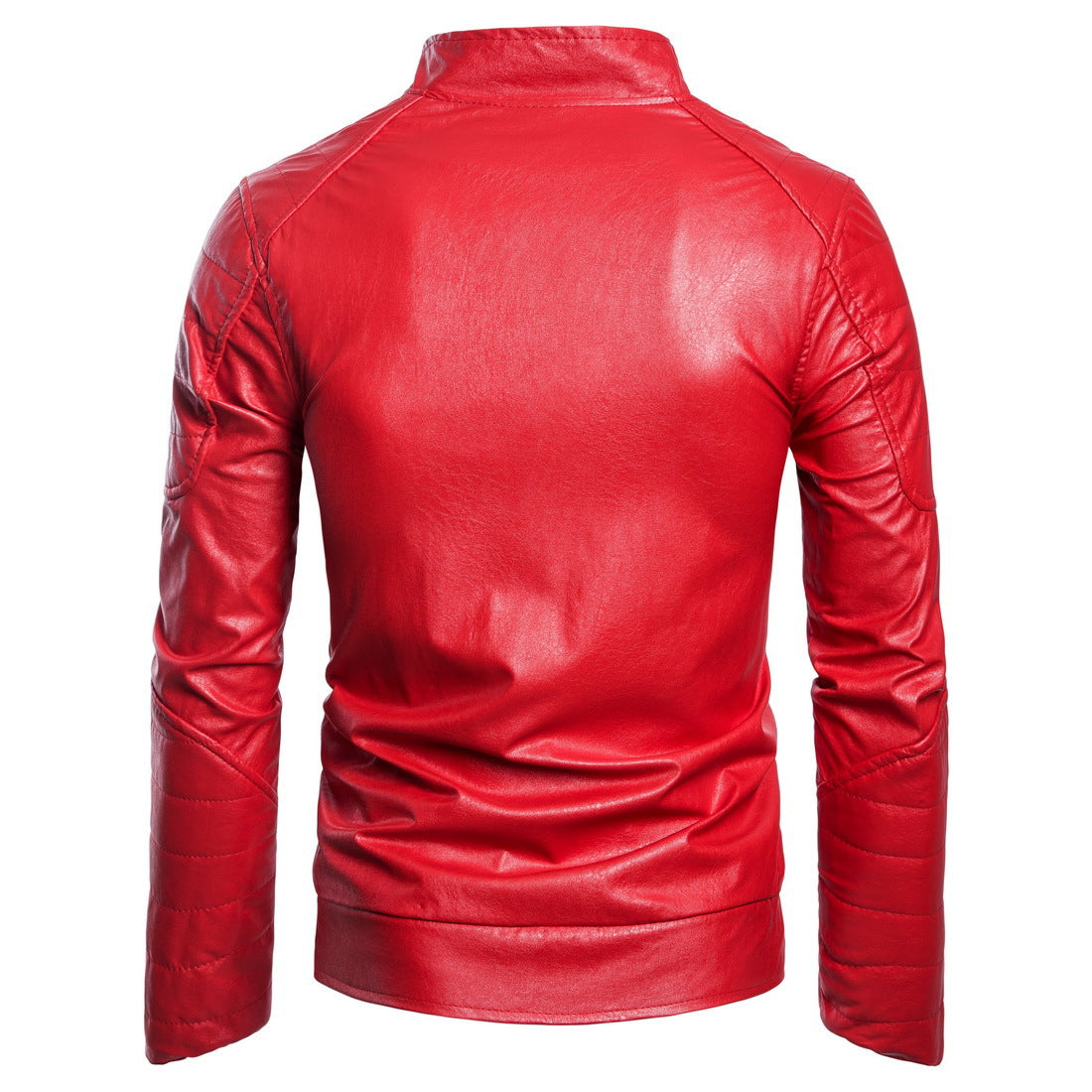 Herren Lederjacke Modern mit Steppdesign Schwarz