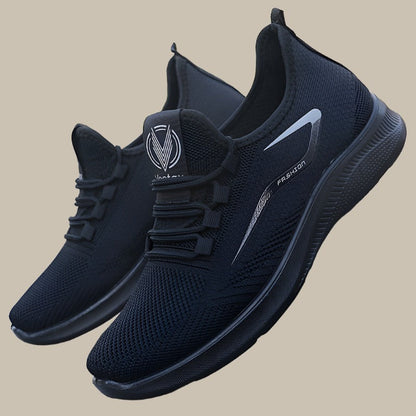 Schwarze Herren Sneaker Slip-On bequem mit Ergonomie-Sohle - BerlinGlamour