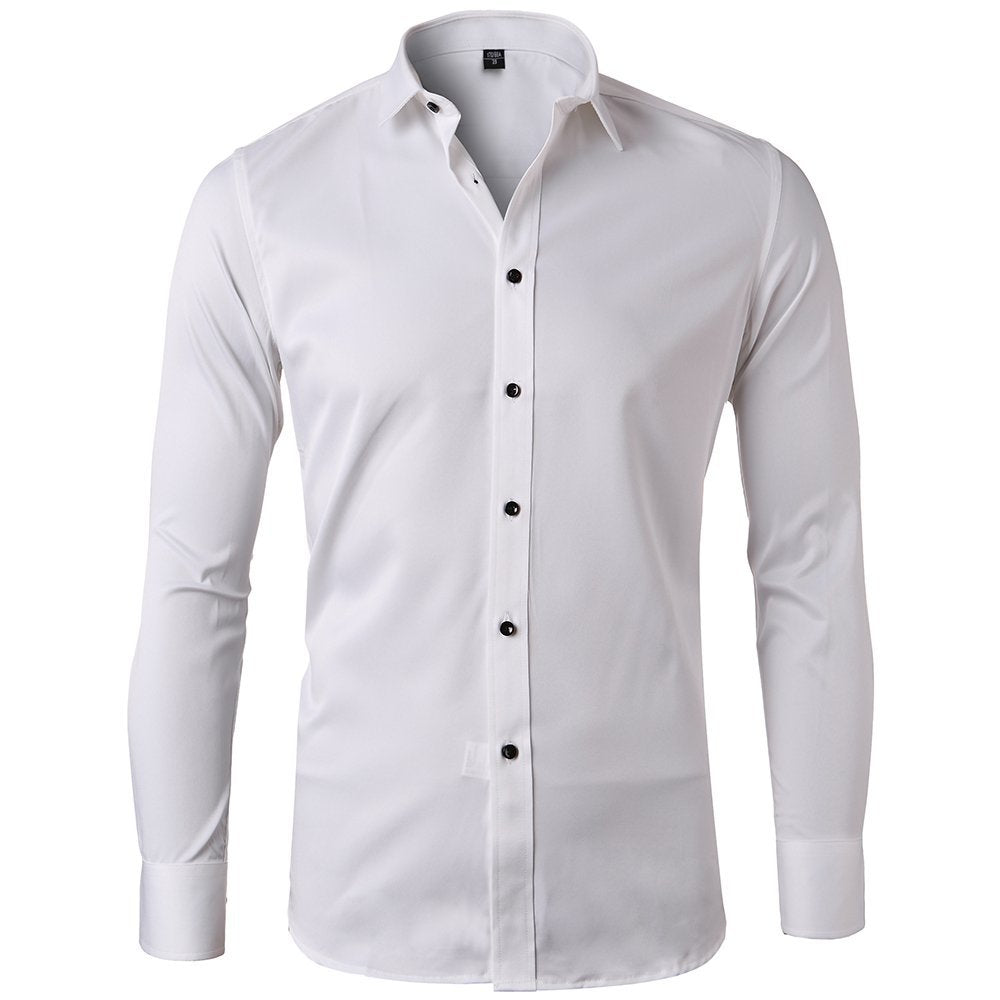 Herren Langarmhemd Elegant Atmungsaktiv Casual