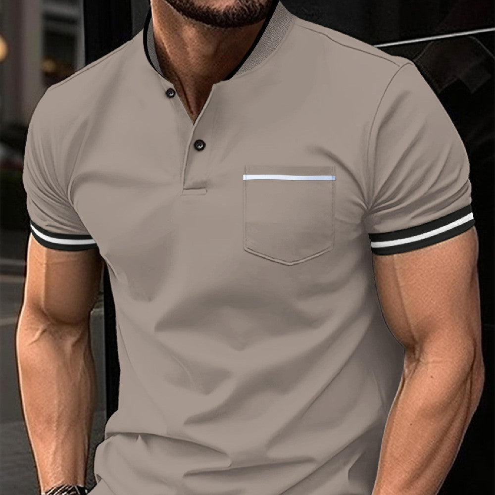 Herren Polo Blau Baumwolle Bequem Casual - BerlinGlamour