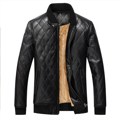 Lederjacke Herren Steppweste mit Weichem Innenfutter Schwarz - BerlinGlamour
