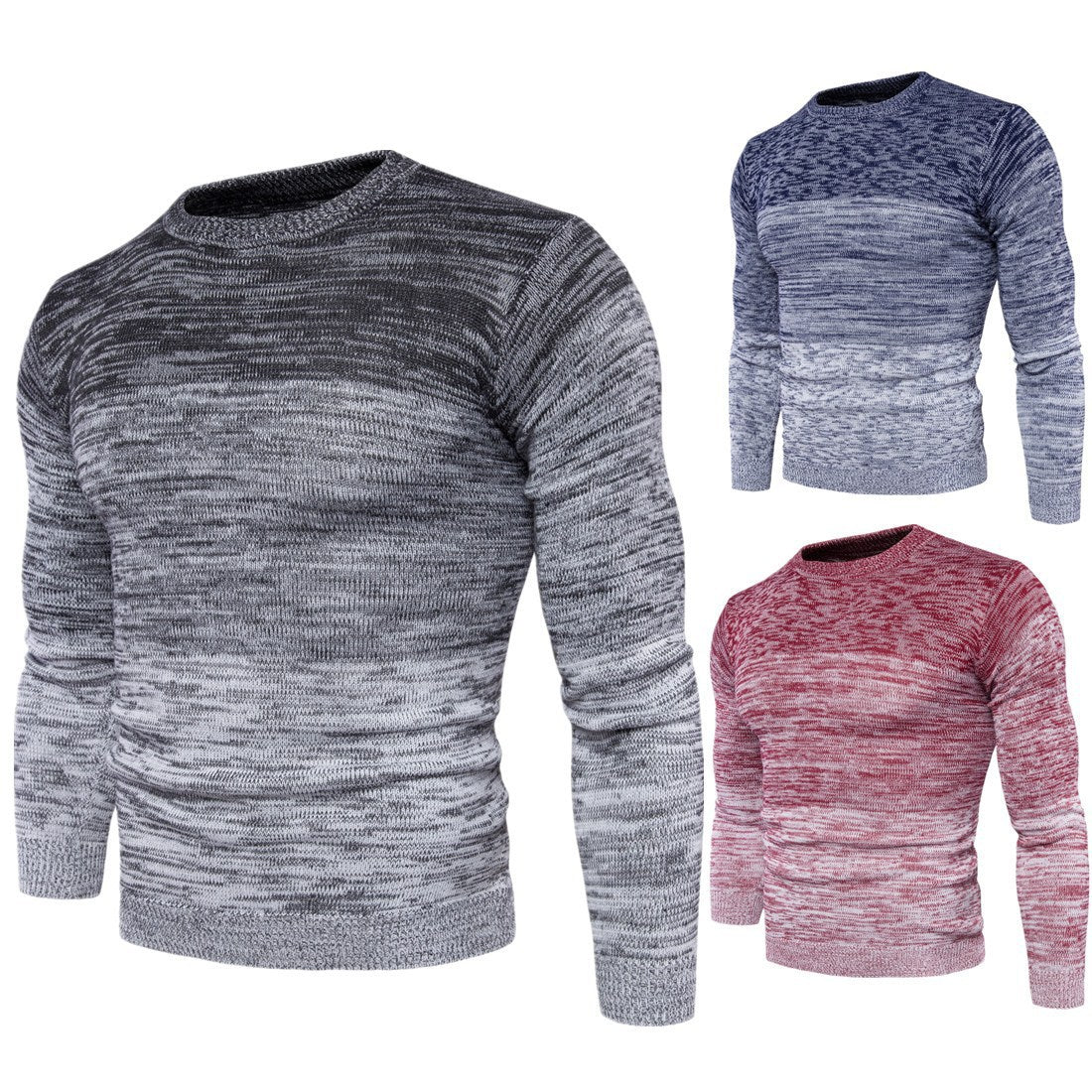 Herren Pullover Strick Modern Farbverlauf Trendy - BerlinGlamour