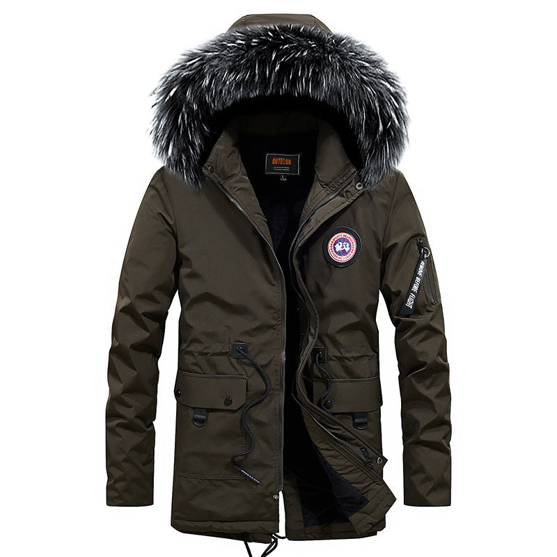 Herren Outdoor-Jacke Warm mit Abnehmbarem Fellkragen