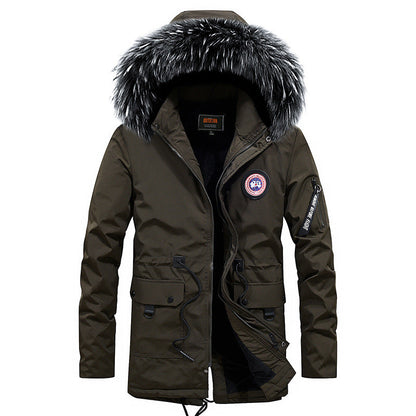 Herren Outdoor-Jacke Warm mit Abnehmbarem Fellkragen