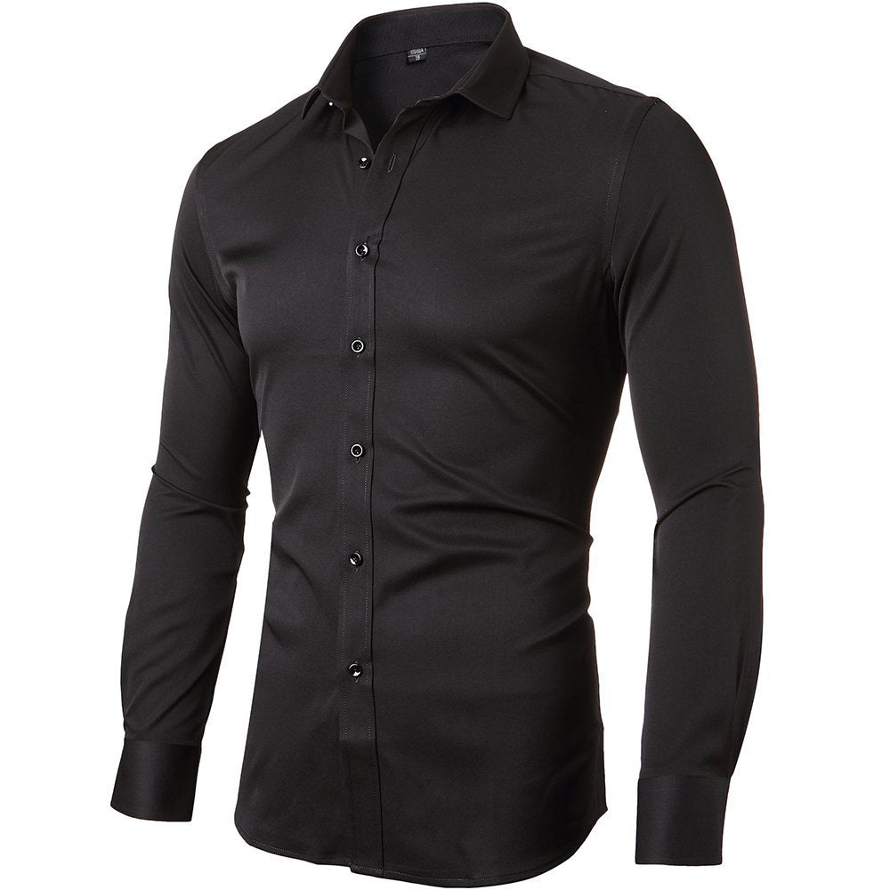 Herren Langarmhemd Elegant Atmungsaktiv Casual
