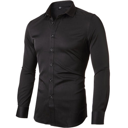 Herren Langarmhemd Elegant Atmungsaktiv Casual